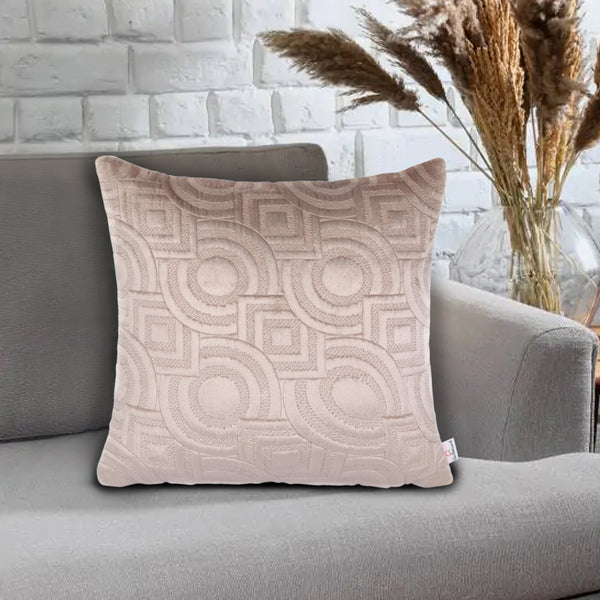 Symmetrical Geometric Beige Cushion Cover