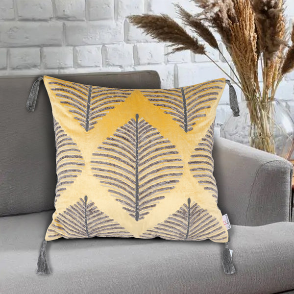 Dainty Leaf Yellow Cushion Cover