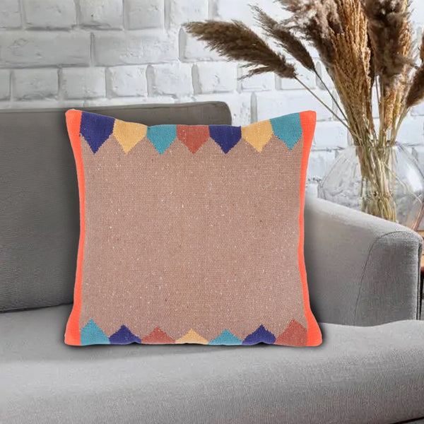 Multicoloured Jute Cushion Cover