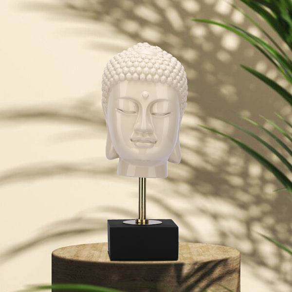 Buddha Portrait in White with stand