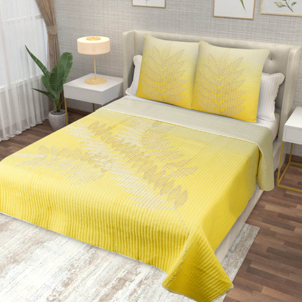 Yellow Blossom - BedSpread with set of 2 Euros