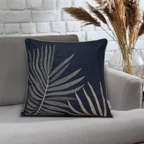 Tropical Palm in Navy Blue with Filler