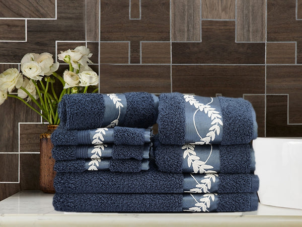 Leafy Waves Towels (Set of 8)
