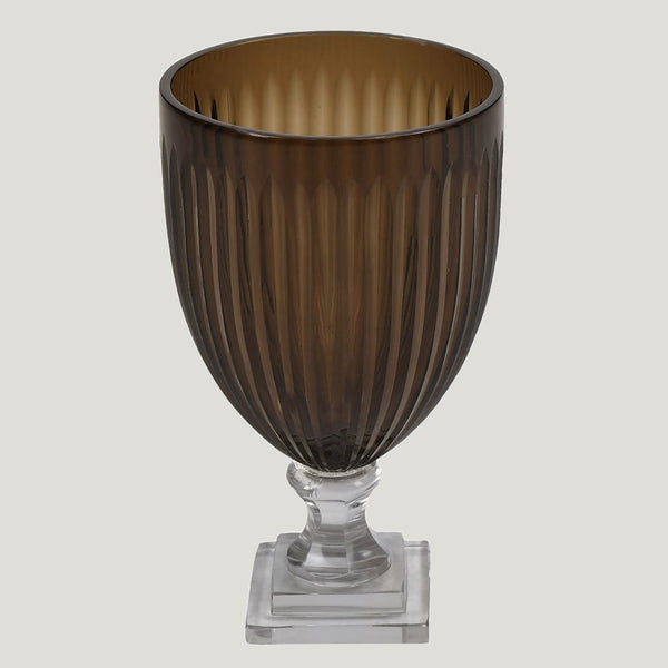 Minimal Concave Flower Vase (Smoke)
